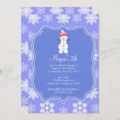 Bevroren Snowflake Winter Snowman Birthday Kaart (Voorkant / Achterkant)