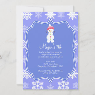 Bevroren Snowflake Winter Snowman Birthday Kaart