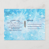 Bevroren Snowflakes Winter Wonderland Bespaar datu Aankondigingskaart (Achterkant)