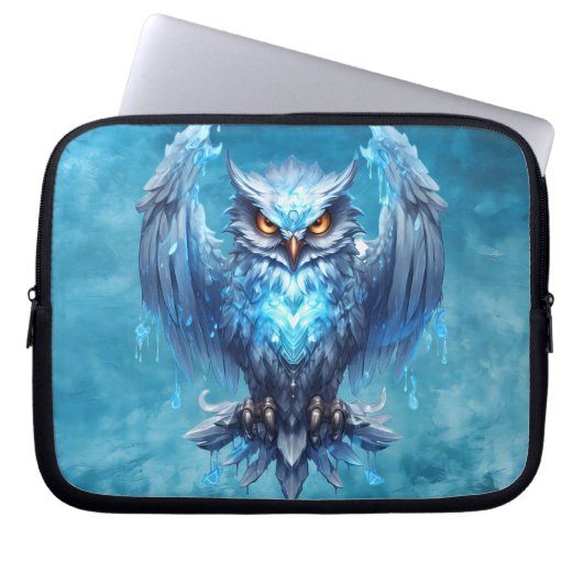 Bevroren Spirit Uil Laptop Sleeve (Voorkant)
