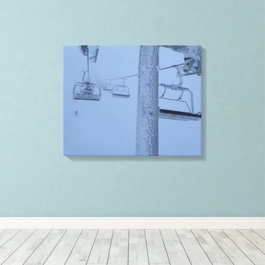 Bevroren stoellift canvas afdruk (Insitu (Houten vloer))