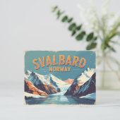 Bevroren Svalbard Retro Briefkaart (Staand voorkant)