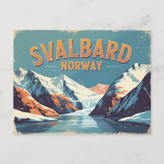 Bevroren Svalbard Retro Briefkaart (Voorkant)