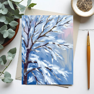 Bevroren Takken   Winter Schilderij van Sneeuwboom Briefkaart