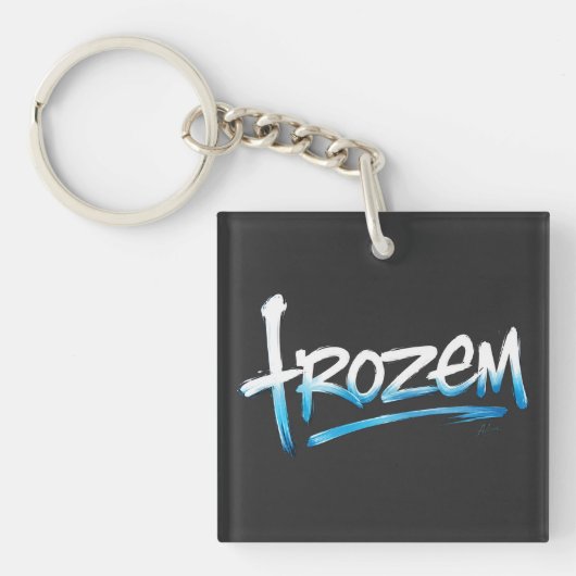 Bevroren tekst T-shirt Sleutelhanger (voorkant)