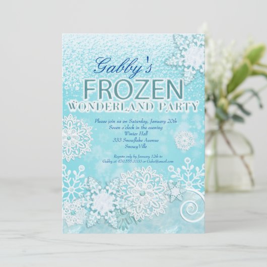 Bevroren Uitnodiging, Winter Uitnodiging, Besneeuw Kaart (Staand voorkant)