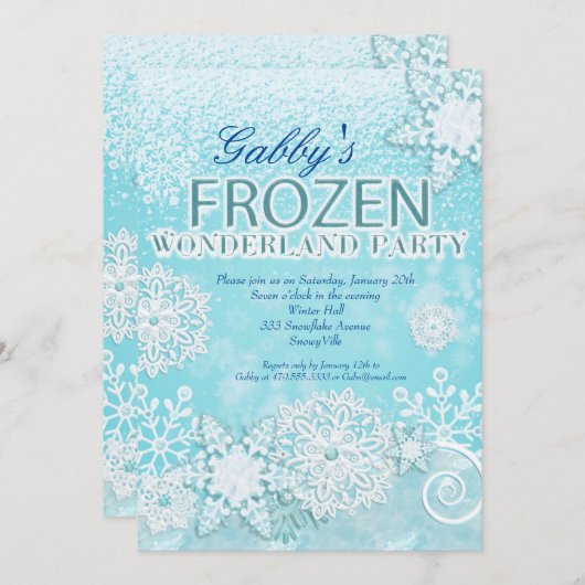 Bevroren Uitnodiging, Winter Uitnodiging, Besneeuw Kaart (Voorkant / Achterkant)