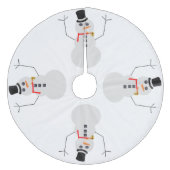 Bevroren van de Snowman Tree Skirt Fleece Kerstboom Rok (Voorkant)