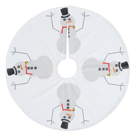 Bevroren van de Snowman Tree Skirt Fleece Kerstboom Rok (Voorkant)