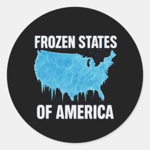 Bevroren Verenigde Staten van Amerika Ronde Sticker
