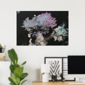 Bevroren verfkristallen abstracte kunst poster (Thuiskantoor)