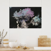 Bevroren verfkristallen abstracte kunst poster (Keuken)