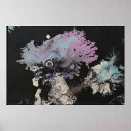 Bevroren verfkristallen abstracte kunst poster