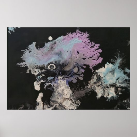 Bevroren verfkristallen abstracte kunst poster (Voorkant)