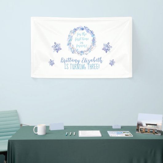 Bevroren Verjaardag Achtergrond Elke leeftijd Bevr Spandoek (Beurs)