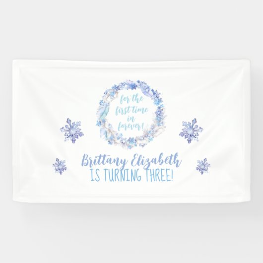 Bevroren Verjaardag Achtergrond Elke leeftijd Bevr Spandoek (Horizontaal)