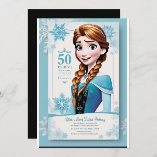 bevroren verjaardag kaart (Voorkant / Achterkant)