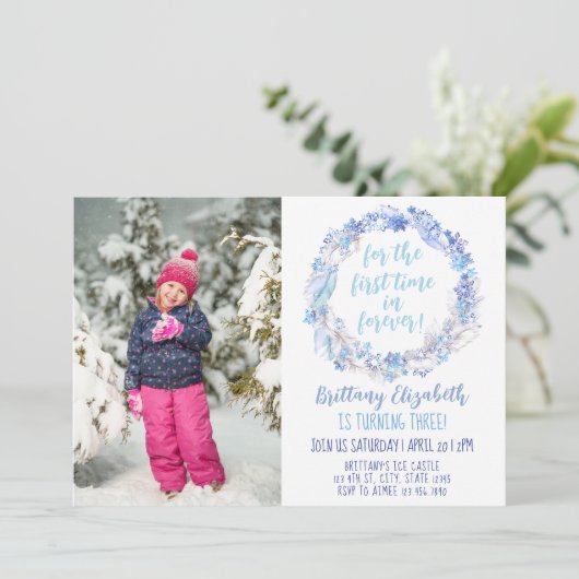 Bevroren Verjaardagsfoto Nodig om het even welke l Kaart (Staand voorkant)