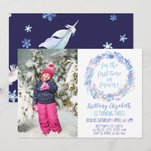 Bevroren Verjaardagsfoto Nodig om het even welke l Kaart (Voorkant / Achterkant)