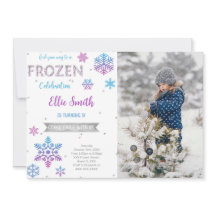 Bevroren verjaardagsfoto uitnodiging