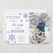 Bevroren verjaardagsfoto uitnodiging (Voorkant)