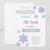 Bevroren verjaardagsuitnodiging kaart (Voorkant / Achterkant)