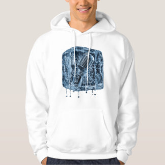 Bevroren Vintage Microfoon Ijsblok Muziek Kunst Hoodie