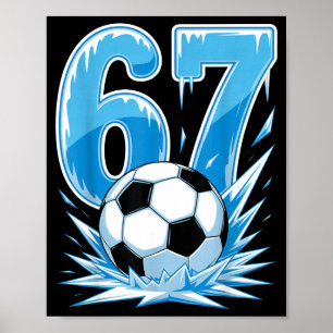Bevroren Voetbal 67 IJssporten Nummer Winter Stijl Poster