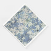 Bevroren Vorst Abstracte Fotografie Blauw/Wit Servet (Hoek)