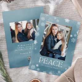 Bevroren Vrede Ijsblauw Aquarel Kerst Foto Feestdagenkaart