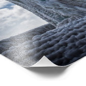 Bevroren vuurtoren aan wal van het Oostzeegebied Foto Afdruk (Hoek)