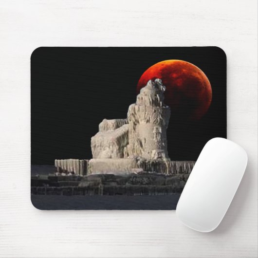 Bevroren vuurtoren met Eclipse Muismat (Met muis)