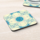 Bevroren water, bevroren Blue Winter Snowflake Bier Onderzetter (Linkerzijde)