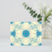 Bevroren water, bevroren Blue Winter Snowflake Briefkaart (Staand voorkant)