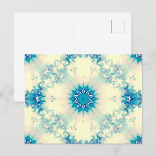 Bevroren water, bevroren Blue Winter Snowflake Briefkaart (Voorkant / Achterkant)