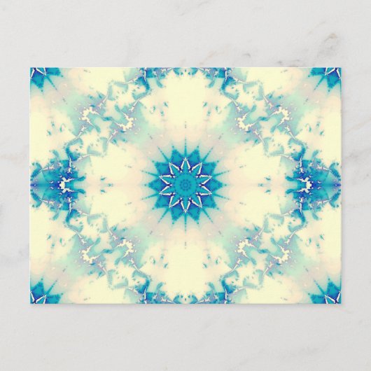 Bevroren water, bevroren Blue Winter Snowflake Briefkaart (Voorkant)