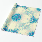 Bevroren water, bevroren Blue Winter Snowflake Cadeaupapier (Uitgerold)