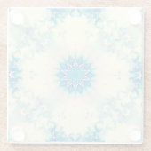 Bevroren water, bevroren Blue Winter Snowflake Glazen Onderzetter (Achterkant)
