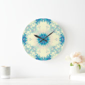 Bevroren water, bevroren Blue Winter Snowflake Grote Klok (Huis)