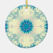 Bevroren water, bevroren Blue Winter Snowflake Keramisch Ornament (Voorkant)