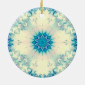 Bevroren water, bevroren Blue Winter Snowflake Keramisch Ornament (Achterkant)