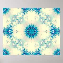Bevroren water, bevroren Blue Winter Snowflake Poster