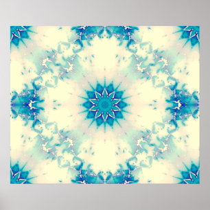 Bevroren water, bevroren Blue Winter Snowflake Poster