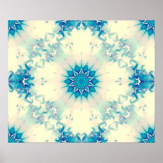 Bevroren water, bevroren Blue Winter Snowflake Poster (Voorkant)
