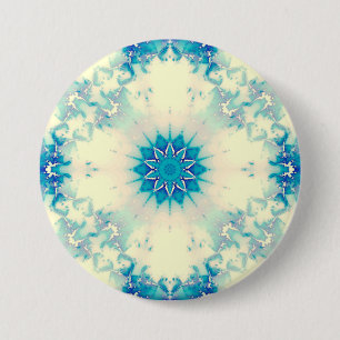 Bevroren water, bevroren Blue Winter Snowflake Ronde Button 7,6 Cm