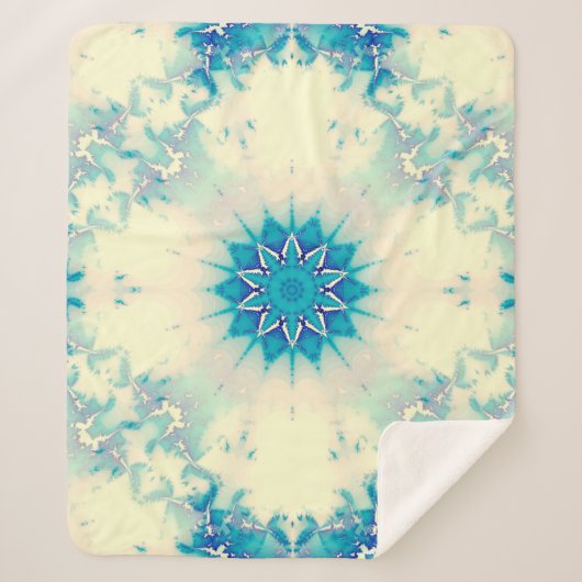 Bevroren water, bevroren Blue Winter Snowflake Sherpa Deken (Voorkant)