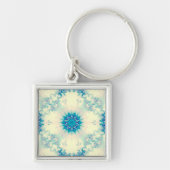 Bevroren water, bevroren Blue Winter Snowflake Sleutelhanger (Voorkant)