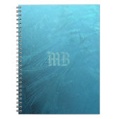 Bevroren waterijsblauw Bevroren Monogram MB metaal Notitieboek (Voorkant)