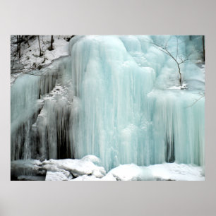 Bevroren Waterval, blauw Poster
