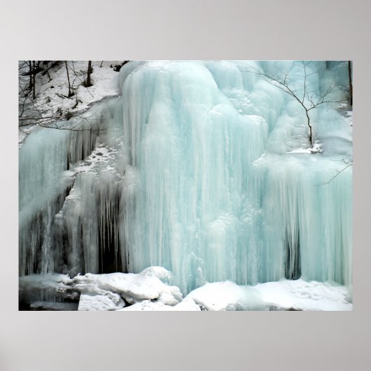 Bevroren Waterval, blauw Poster (Voorkant)